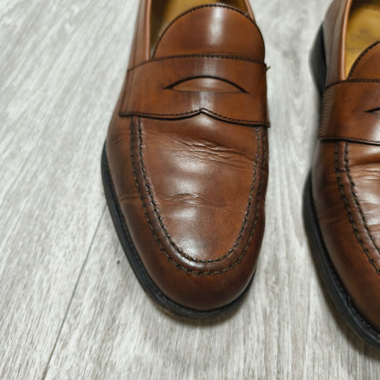Berwick 1707 Brown Leather Penny Loafers Mens Size UK 7.5 Goodyear Welted Spain