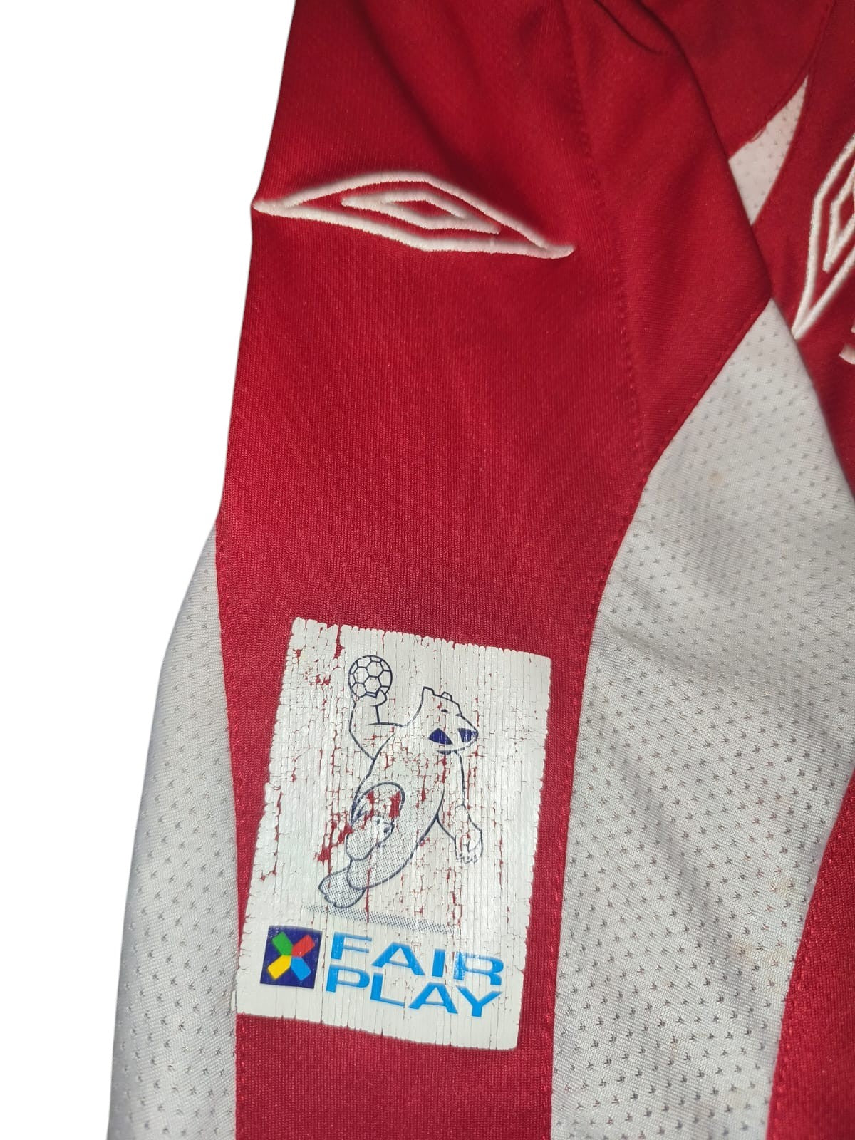 Vintage Umbro Rival Football Jersey Shirt Red White #7 Size M L Rare Soccer