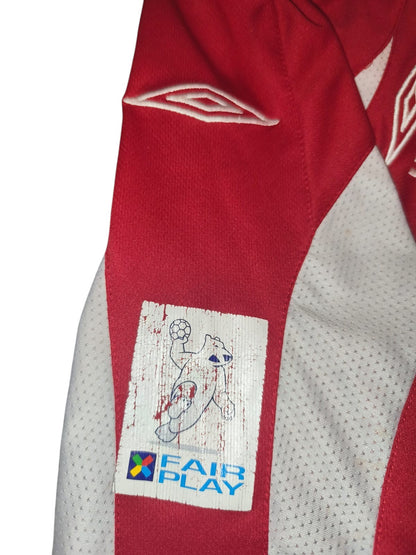 Vintage Umbro Rival Football Jersey Shirt Red White #7 Size M L Rare Soccer