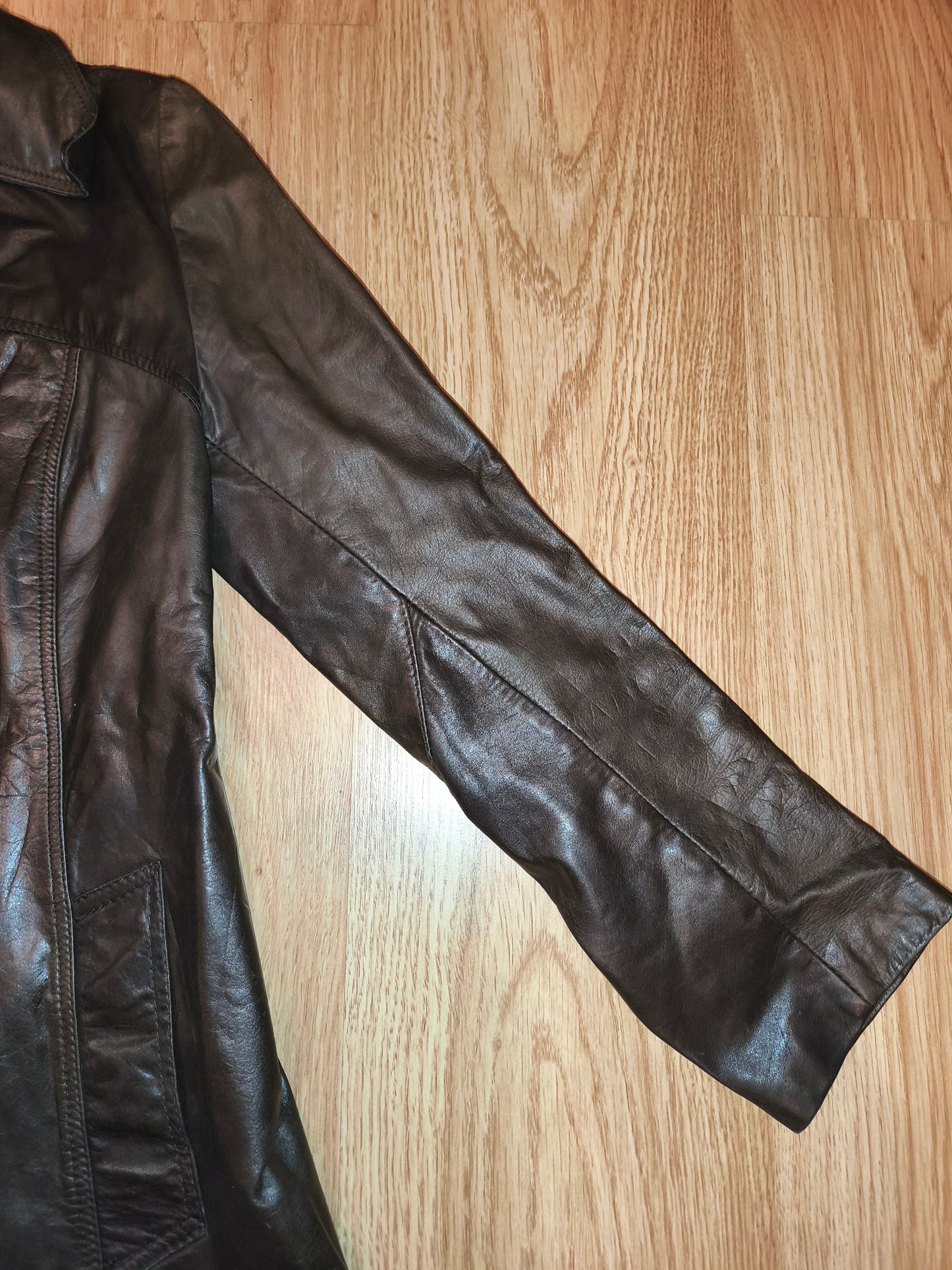 Vintage Fredrikson Jyväskylä Genuine Leather Jacket – Dark Brown – EU Size 36