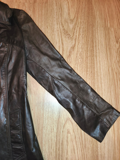 Vintage Fredrikson Jyväskylä Genuine Leather Jacket – Dark Brown – EU Size 36
