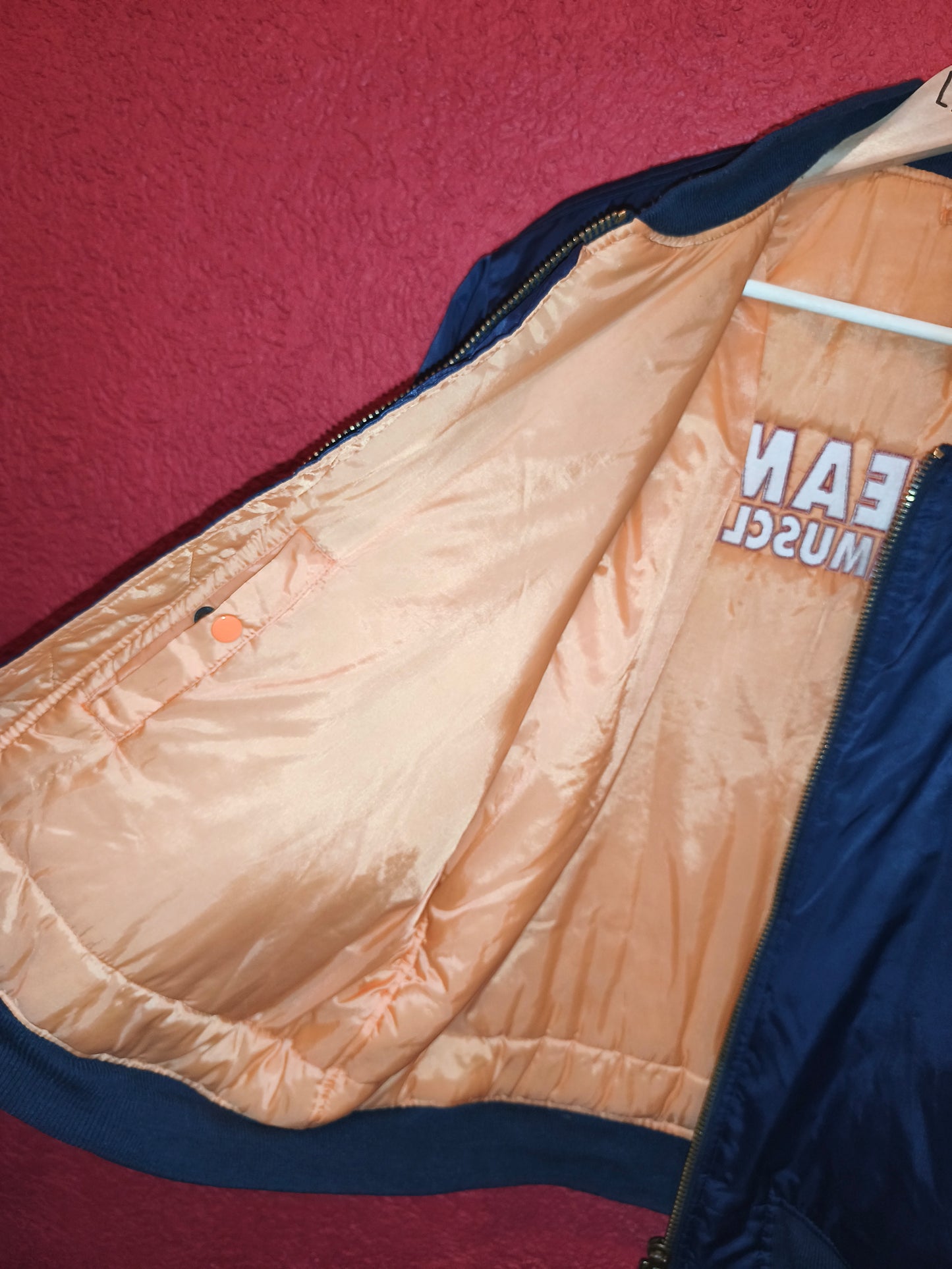Classic 90s/Y2K bomber jacket featuring bold "Team Maximuscle" chest & back embroidery!