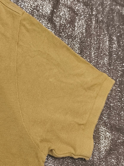 Stone Island Men's Compass Patch Short Sleeve Polo Shirt – Mustard Yellow (Size M)