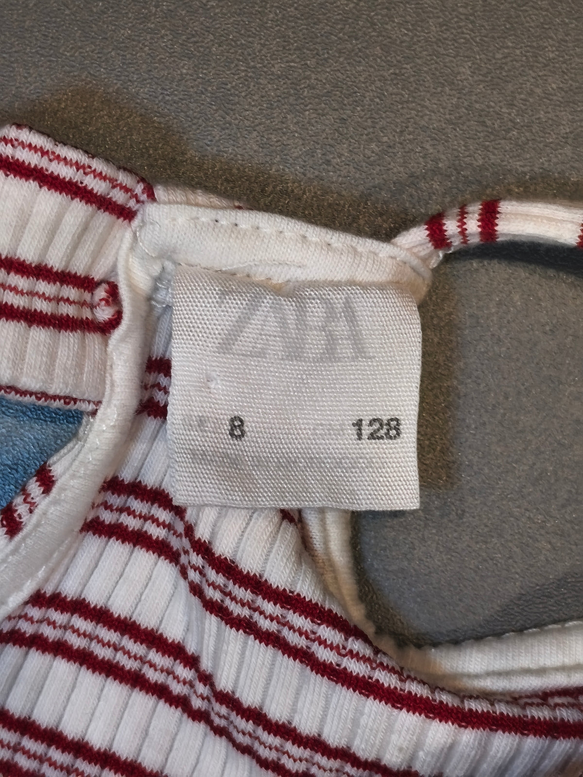 ZARA Girls Red & White Striped Ribbed Sundress | Size 8 (128 cm)