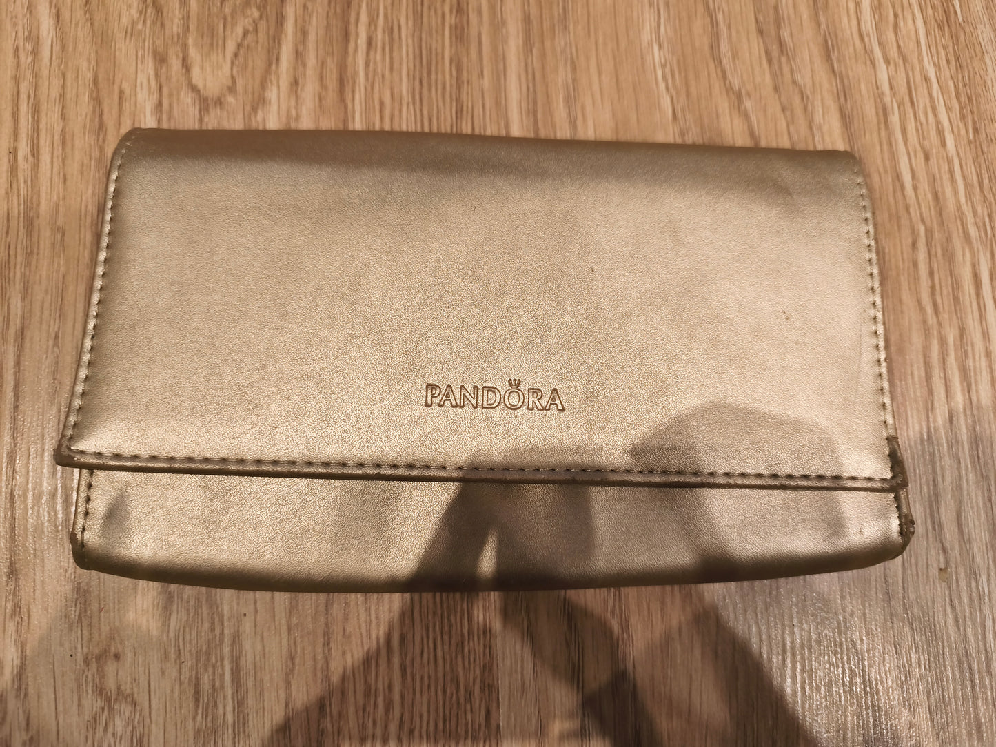 Genuine Pandora Metallic Gold Jewelry Travel Case | Folding Clutch Organizer