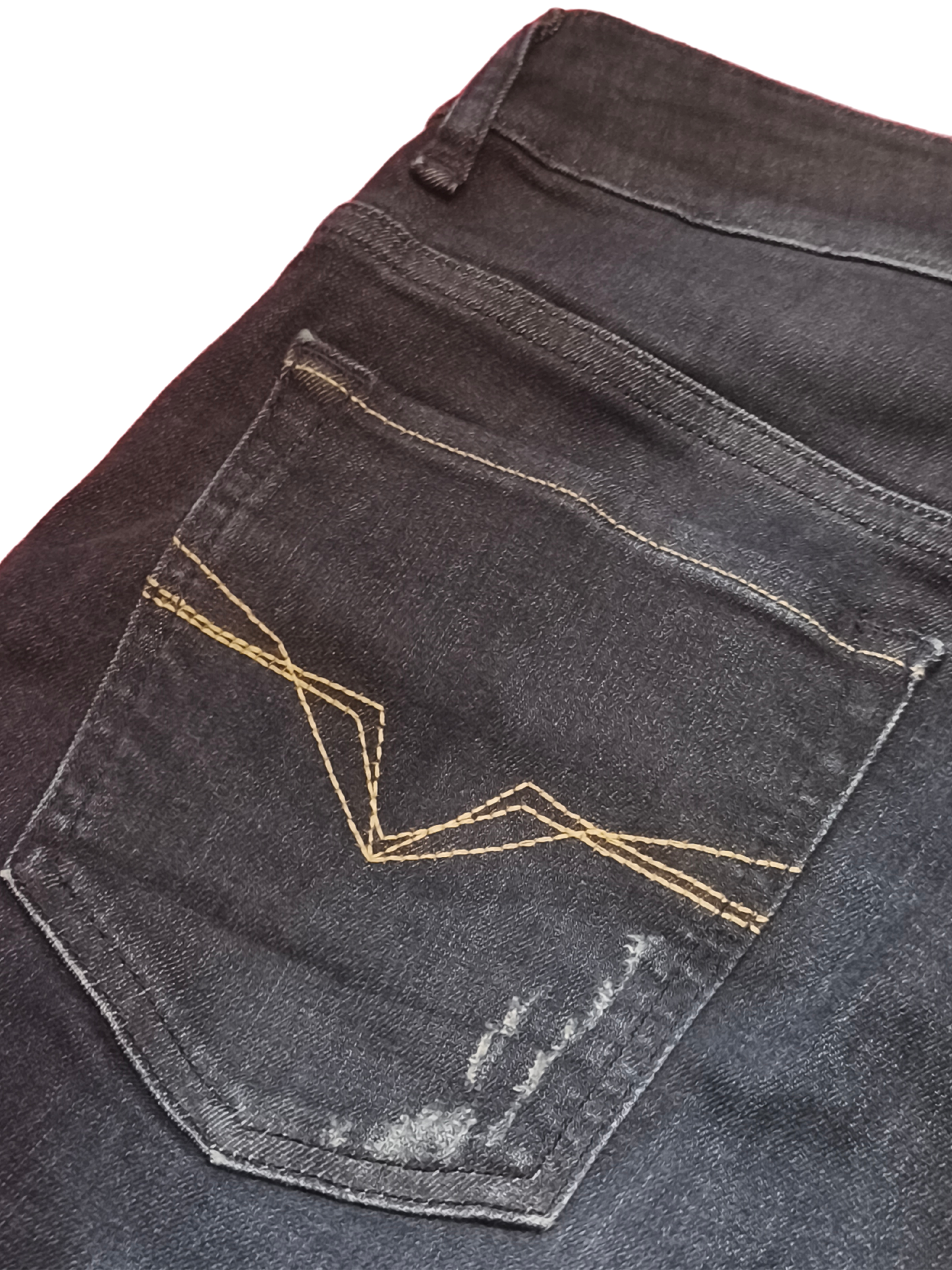 GUESS GUESSECO Distressed Slim Jeans Mens 29 Dark Wash U-Stretch M93AN2