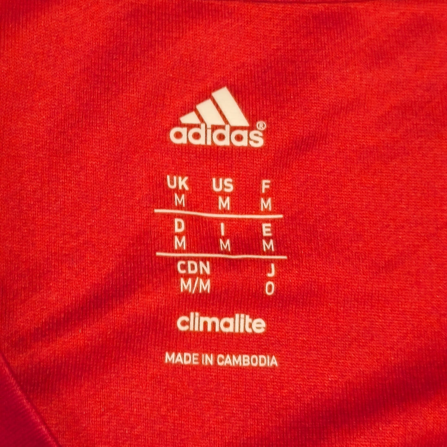 Adidas Mens Climalite Red Short Sleeve Football Training Jersey Shirt Size M #19
