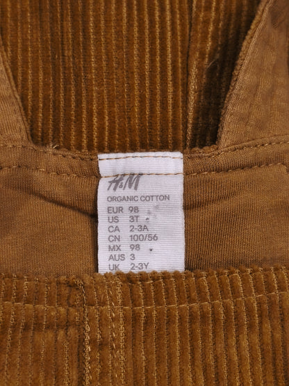 H&M Mustard Yellow Corduroy Overalls Dungarees | Organic Cotton Size 2-3Y / 98cm