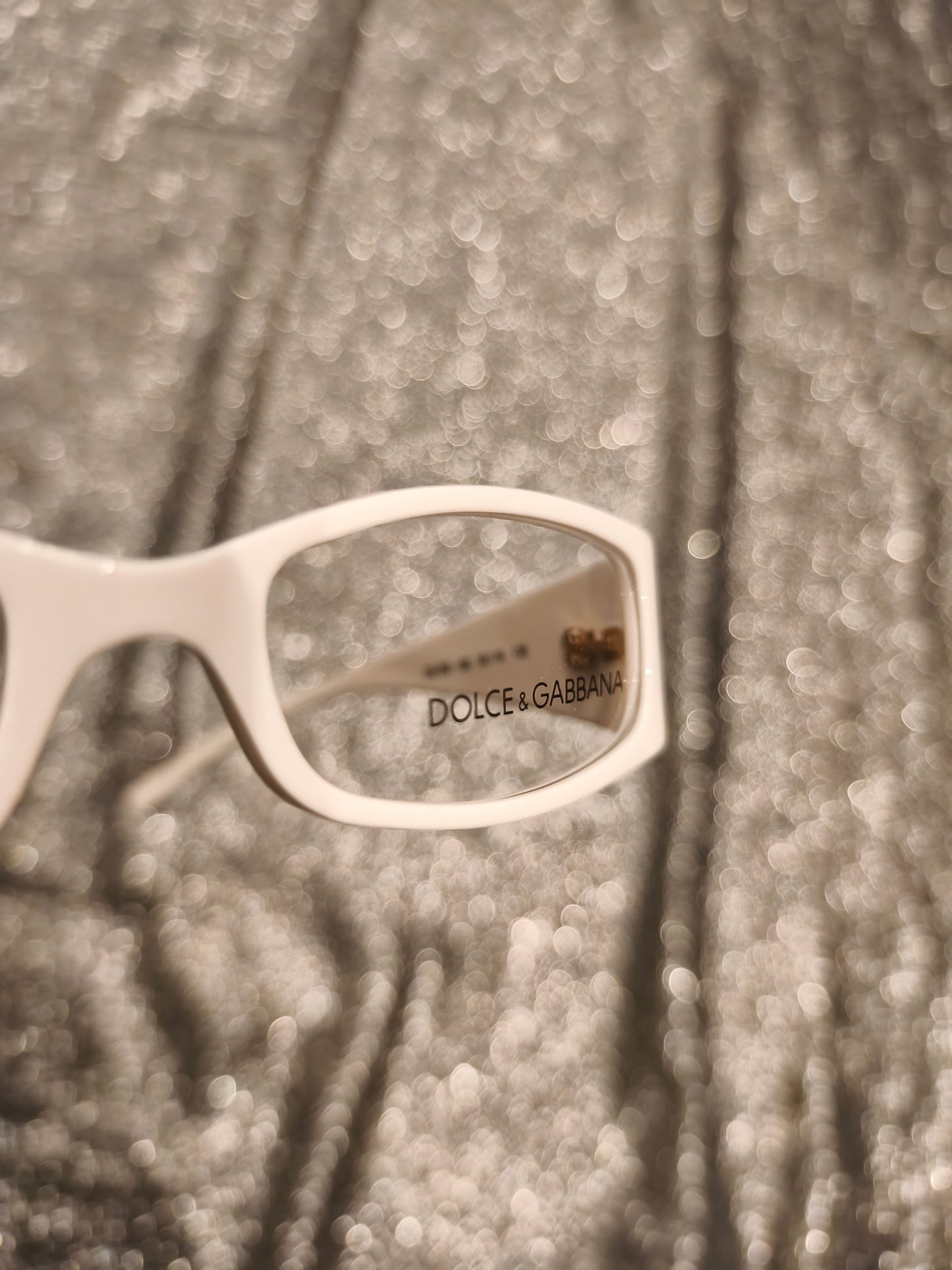 Dolce & Gabbana White Eyeglass Frames Vintage 2000s DG 850 Italy Eyeglasses Case