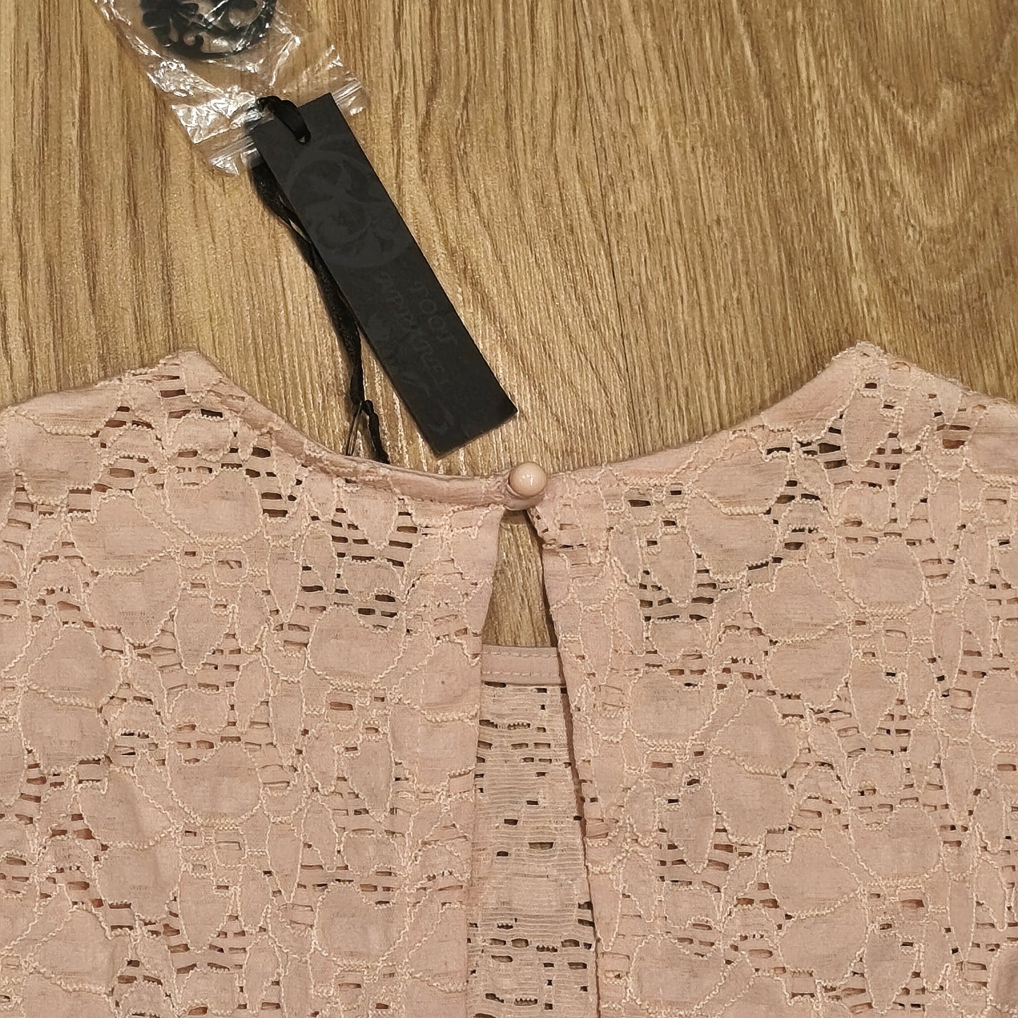 Poof Apparel Pink Floral Lace Mini Dress Womens Large Sleeveless NWT