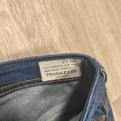 Diesel Kid Thanaz J-OT Slim Skinny Blue Jeans Size 12 Stretch Wash 00XE5 Denim