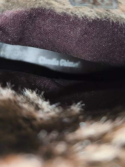 Claudia Ghizzani Women’s Wedge Ankle Boots – Faux Fur Trim Lace-Up – 41