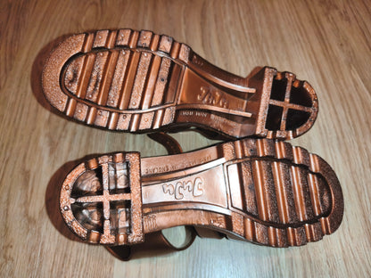 JuJu Original Maxi Heeled Jelly Sandals Bronze Metallic | UK 5 EU 38 US 7 | New