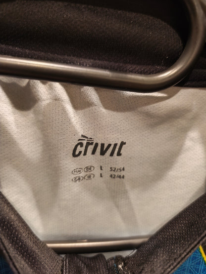 Crivit Sports Cycling Top Men's Large Blue Full Zip Short Sleeve Biker Jersey NWT