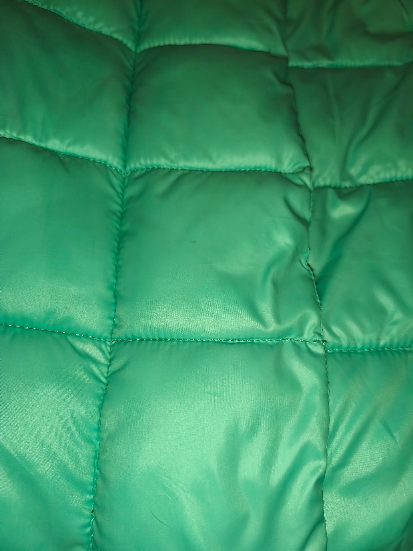 Qi Hong Yun Embellished Puffer Jacket - Mint Green/Teal Gem Accent (Size XXL / fits L-XL)