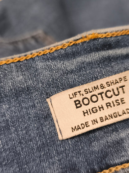 NEXT Women’s Bootcut Jeans High Rise Lift Slim & Shape Dark Blue Size UK 12L EU