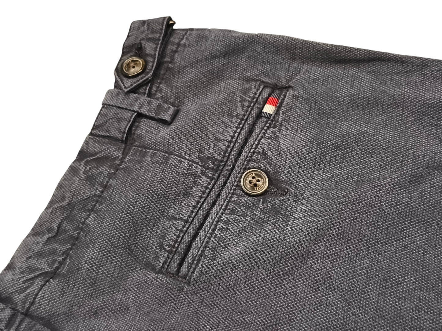 Tommy Hilfiger Bleecker Chinos Men’s 30x34 Slim Fit THFlex Stretch Gray Texture