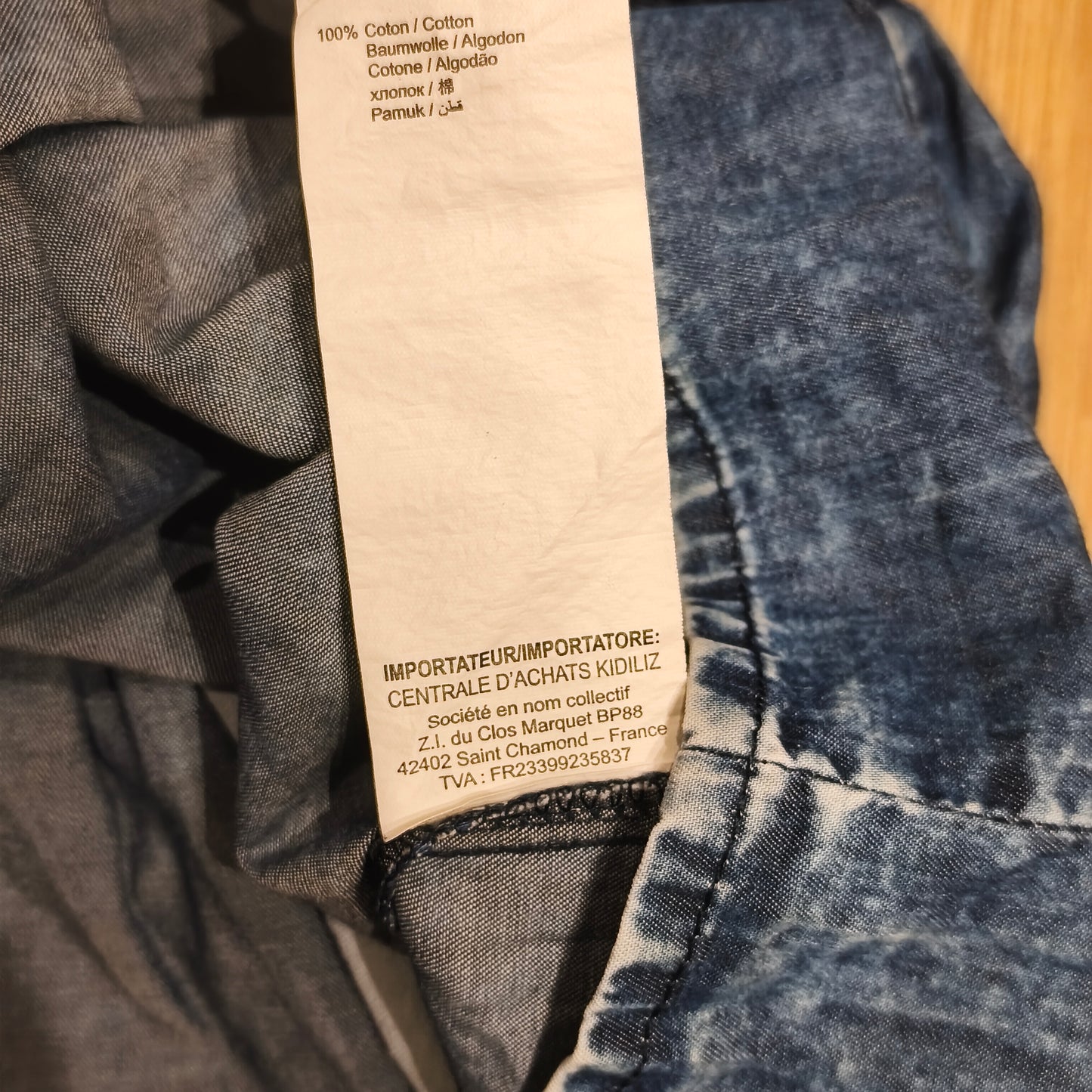 Z Girls Denim Dress Ruffle Sleeve Blue Cotton Button Front Pockets Size 10 140cm