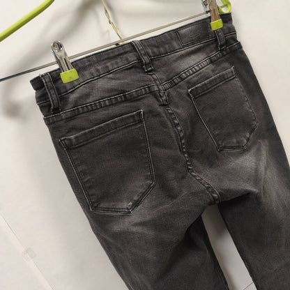 Toxik3 Womens Black Skinny Jeans Sz S US 4 EU 36 Studded Lace Up Stretch Denim
