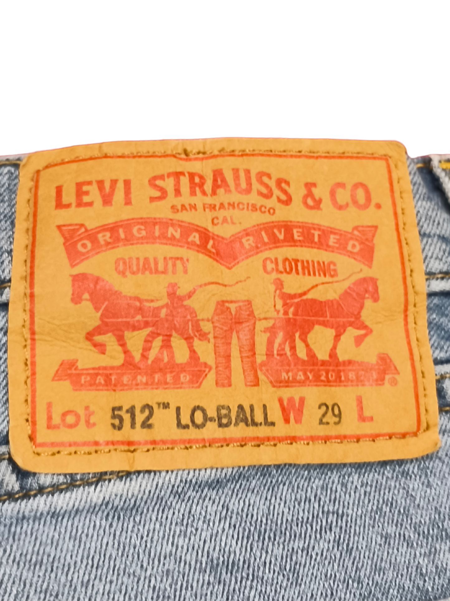 Levi’s 512 Lo-Ball Slim Taper Jeans Men’s 29 Light Wash Denim Stacked/Cropped