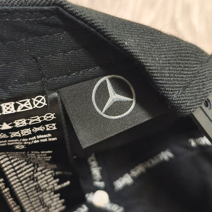 Mercedes-Benz Flat Brim Snapback Baseball Cap Hat Black Embroidered Ammattilainen