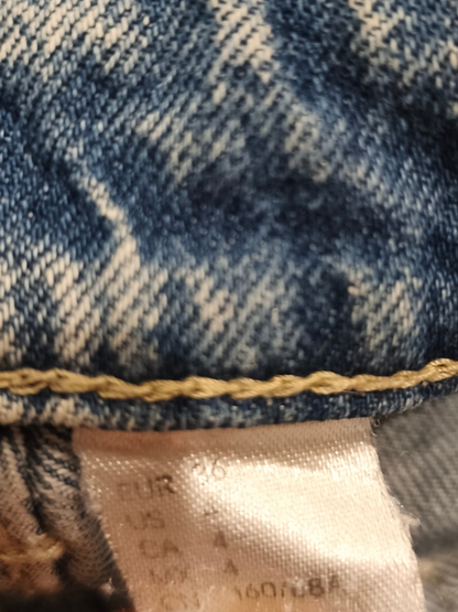 H&M Divided Acid Wash Wide Leg Carpenter Jeans Cargo Utility Denim Sz 4 (EUR 36)