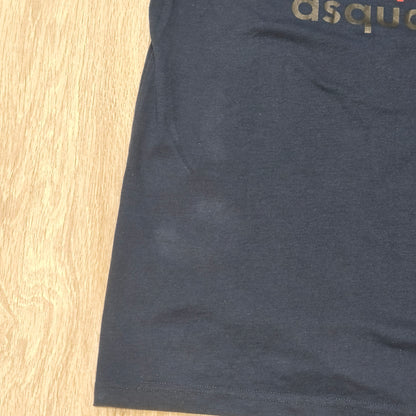 Dsquared2 Mens T-Shirt Size L Navy Blue Maple Leaf Graphic Print Short Sleeve