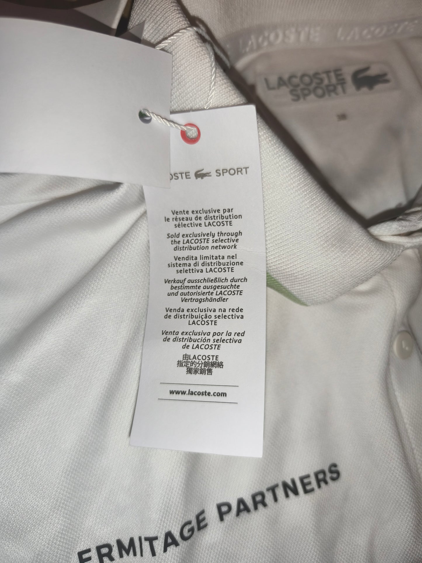 Lacoste Sport White "Ultra Dry" Polo Shirt – Size 38 – NWT (RRP ~€100)