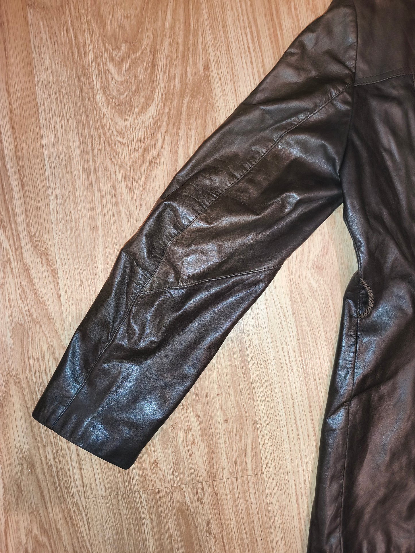 Vintage Fredrikson Jyväskylä Genuine Leather Jacket – Dark Brown – EU Size 36