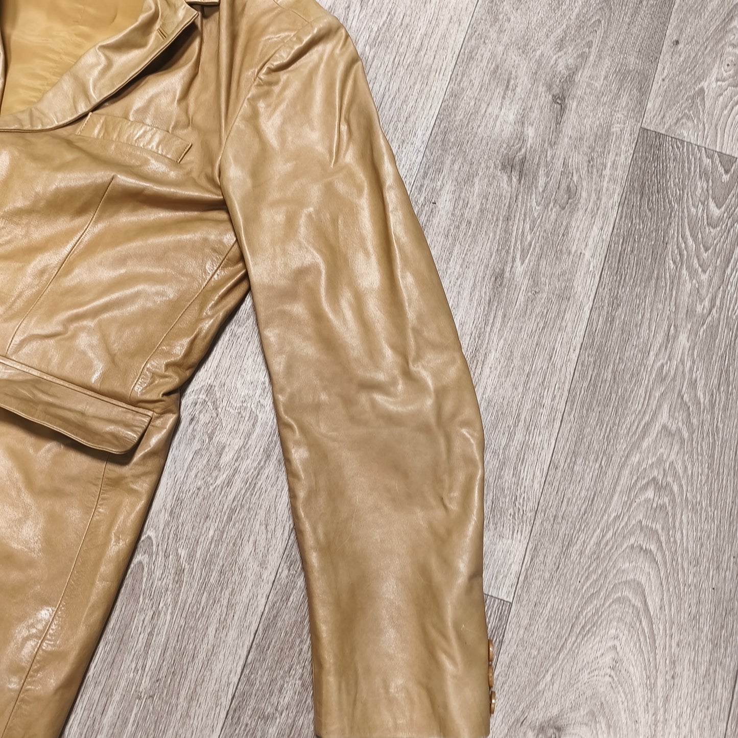 Tiger of Sweden Mens Tan Beige Soft Leather Blazer Jacket Two Button Coat