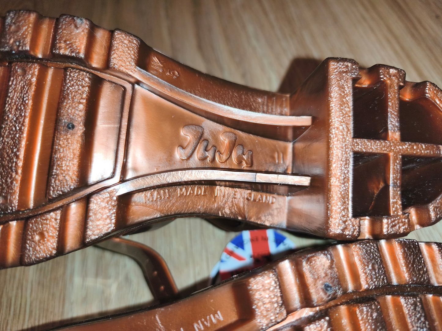 JuJu Original Maxi Heeled Jelly Sandals Bronze Metallic | UK 5 EU 38 US 7 | New