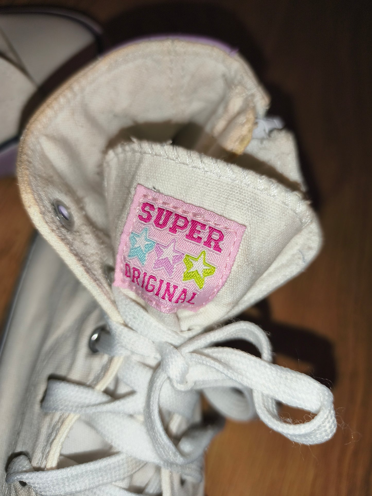 Women's/Teens White High-Top Canvas Sneakers with Side Zippers – EUR 37 (UK 4)