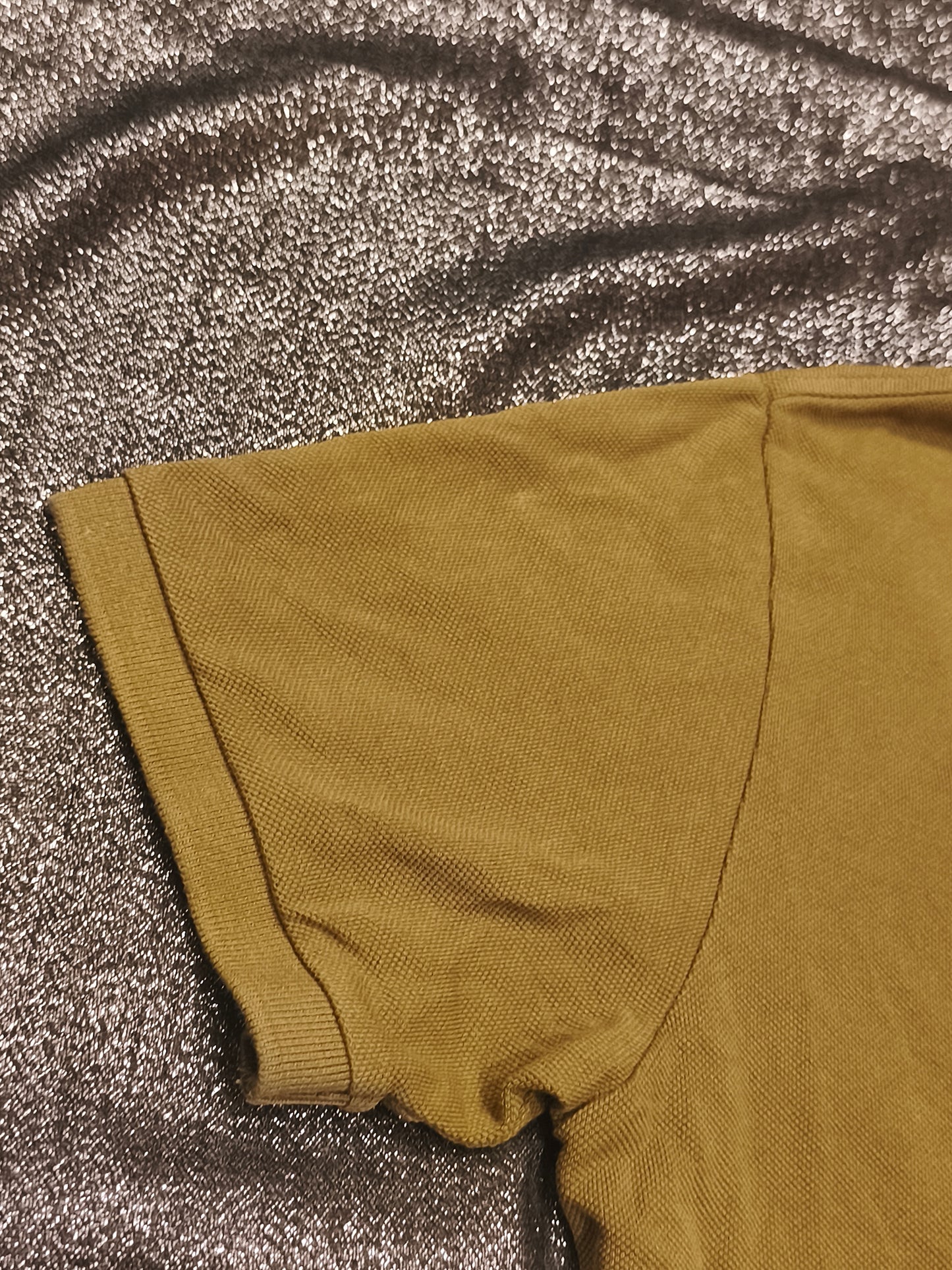 Stone Island Men's Compass Patch Short Sleeve Polo Shirt – Mustard Yellow (Size M)