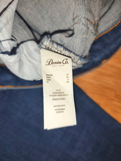 Denim Co. Women’s Blue Skinny Jeans with Pearl Embellishment - UK Size 10