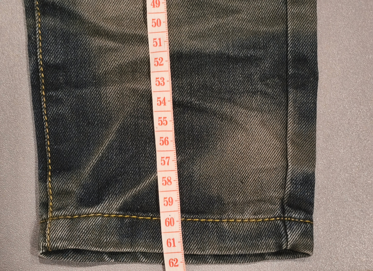 Kids Vintage Style Distressed Acid Wash Jeans with "BIG APPLE" Patch & Contrast Stitching (Tag Size 20)