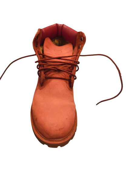 Timberland 6" Premium Waterproof Boots Red Nubuck Youth Size 2 US A14TE Kids