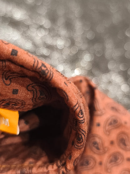 HUGO BOSS Orange Paisley Shirt Men’s M Rust Copper NWT 2001 Archive Vintage Style