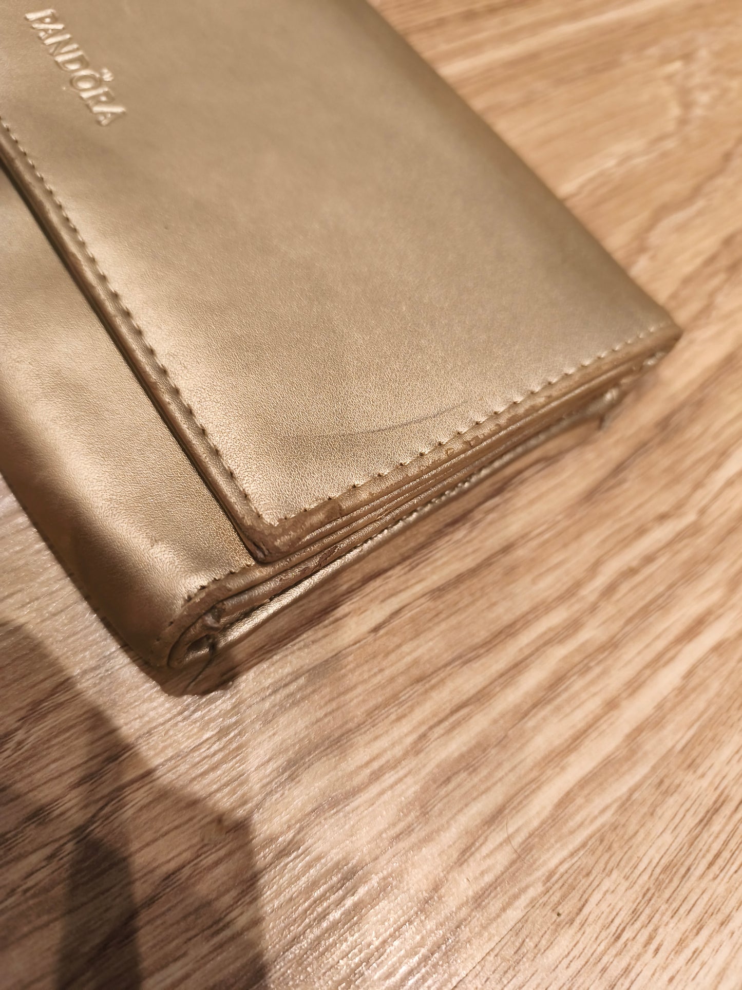 Genuine Pandora Metallic Gold Jewelry Travel Case | Folding Clutch Organizer