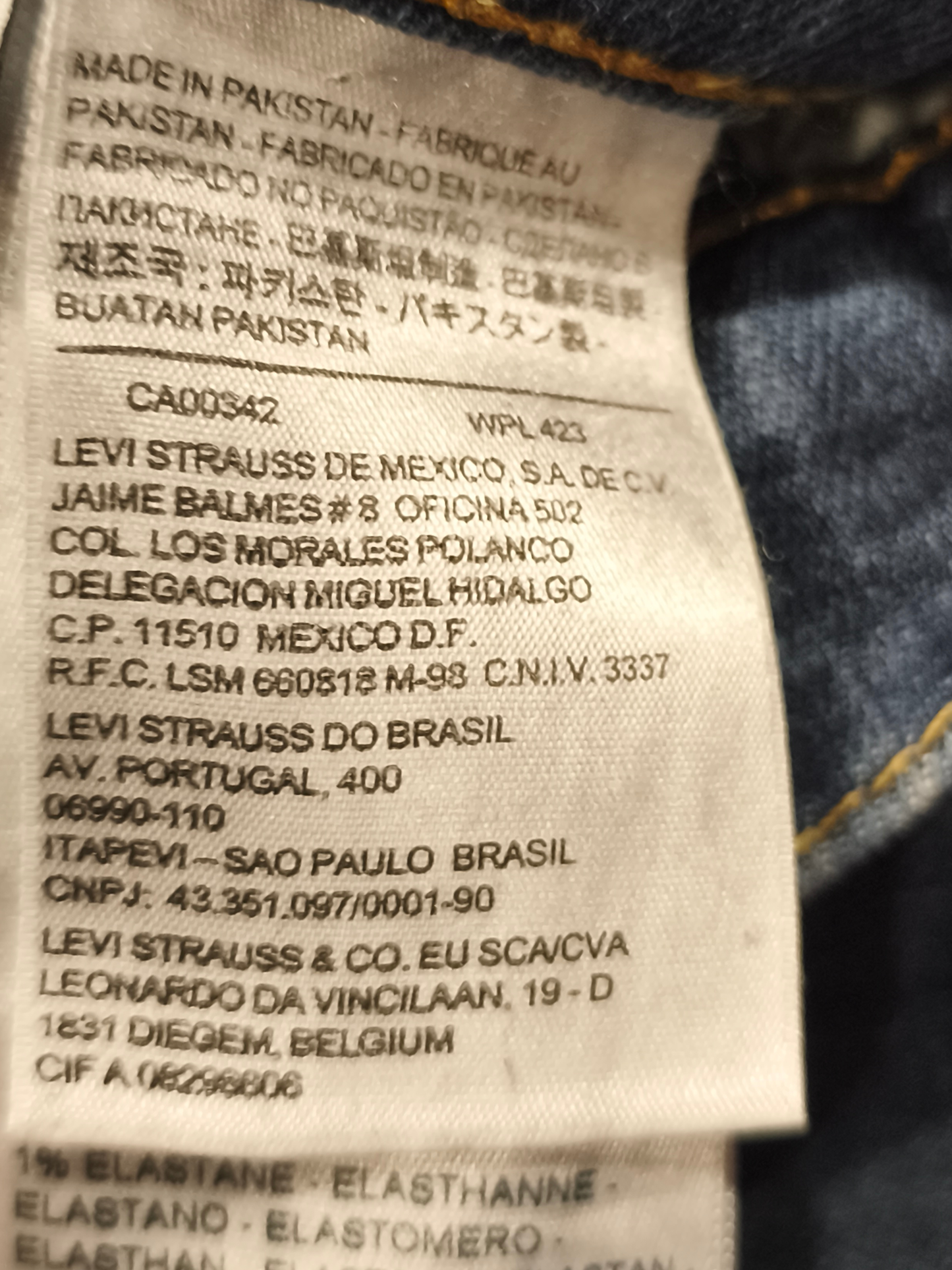 Levi's 511 Slim Fit Jeans Men's 32x32 Blue Denim Dark Wash Stretch 5-Pocket