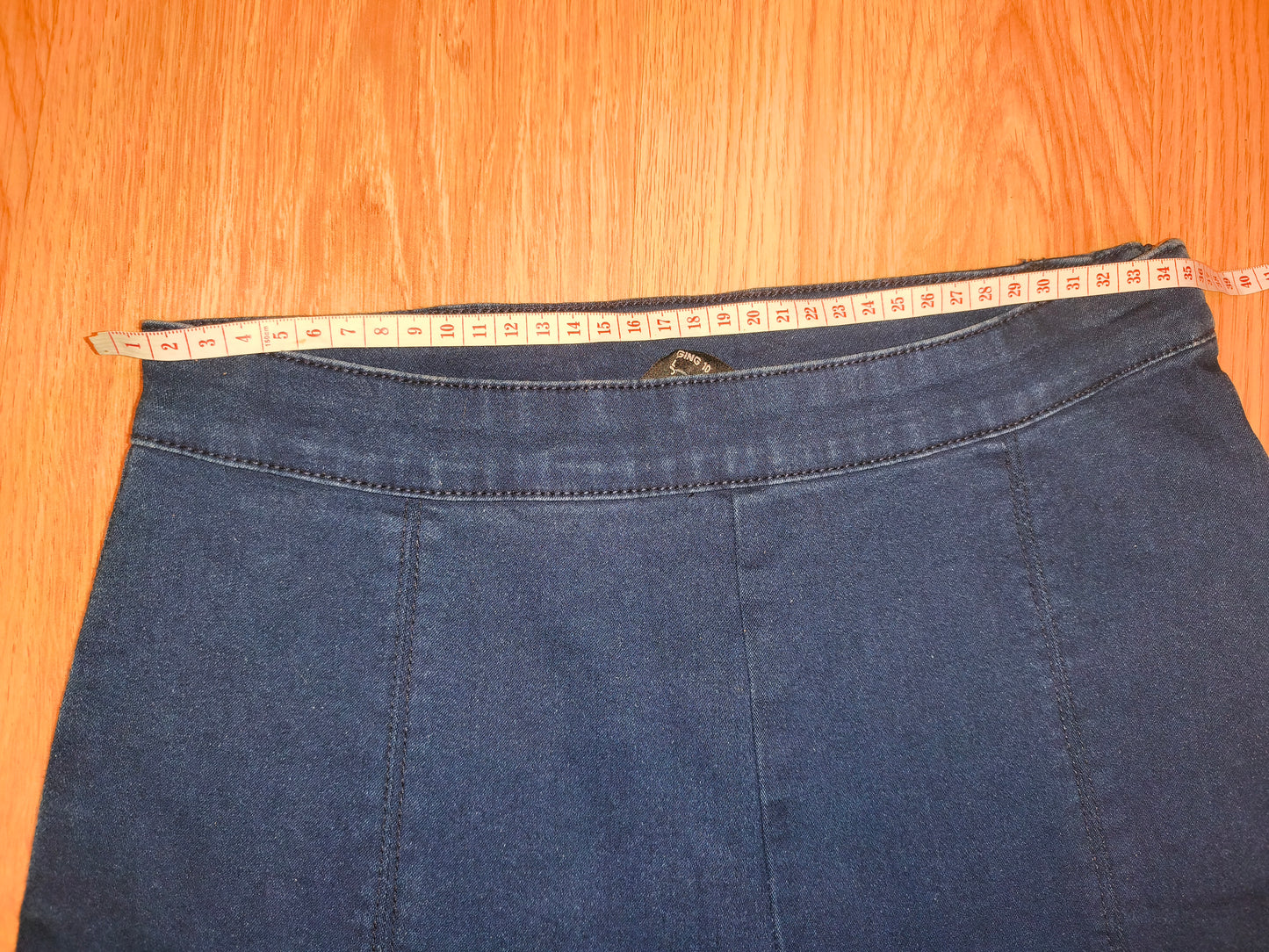 High-Waisted Indigo Blue Skinny Jeggings with Side Zipper – Size UK 10 / M