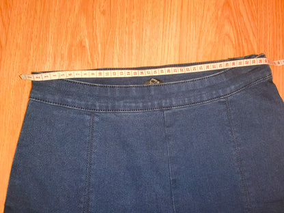 High-Waisted Indigo Blue Skinny Jeggings with Side Zipper – Size UK 10 / M