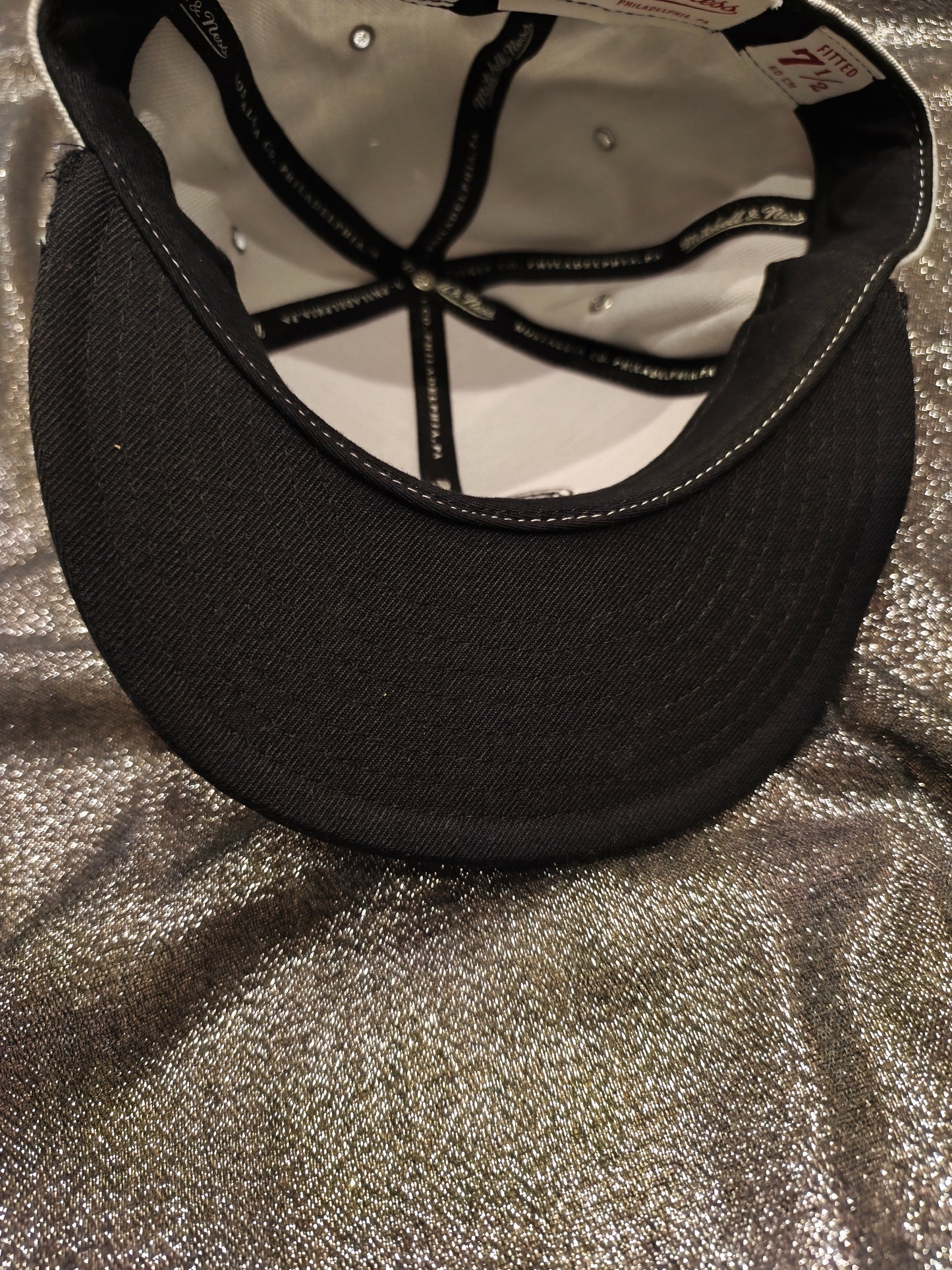 Miami Heat Mitchell Ness Fitted Hat 7 1/2 Gray Black Wool Blend NBA Cap Vintage