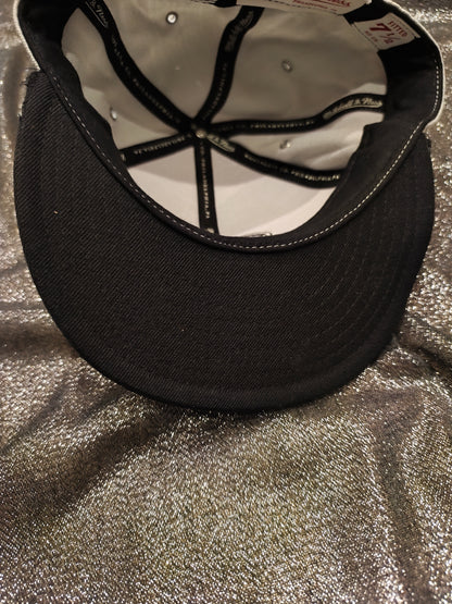 Miami Heat Mitchell Ness Fitted Hat 7 1/2 Gray Black Wool Blend NBA Cap Vintage