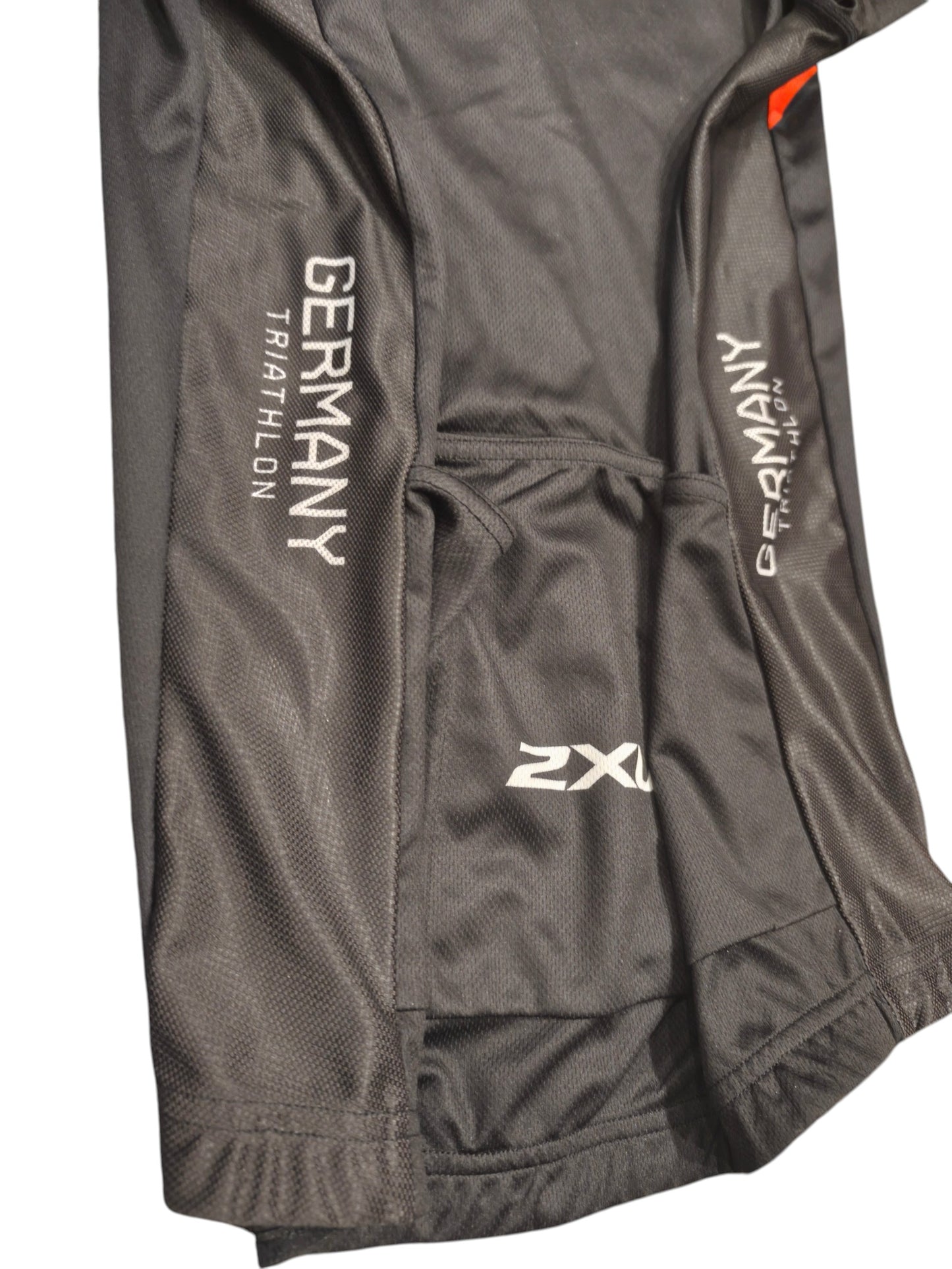 2XU Germany Triathlon Cycling Jersey Men's 2XL Black Short Sleeve Bike Top DTU