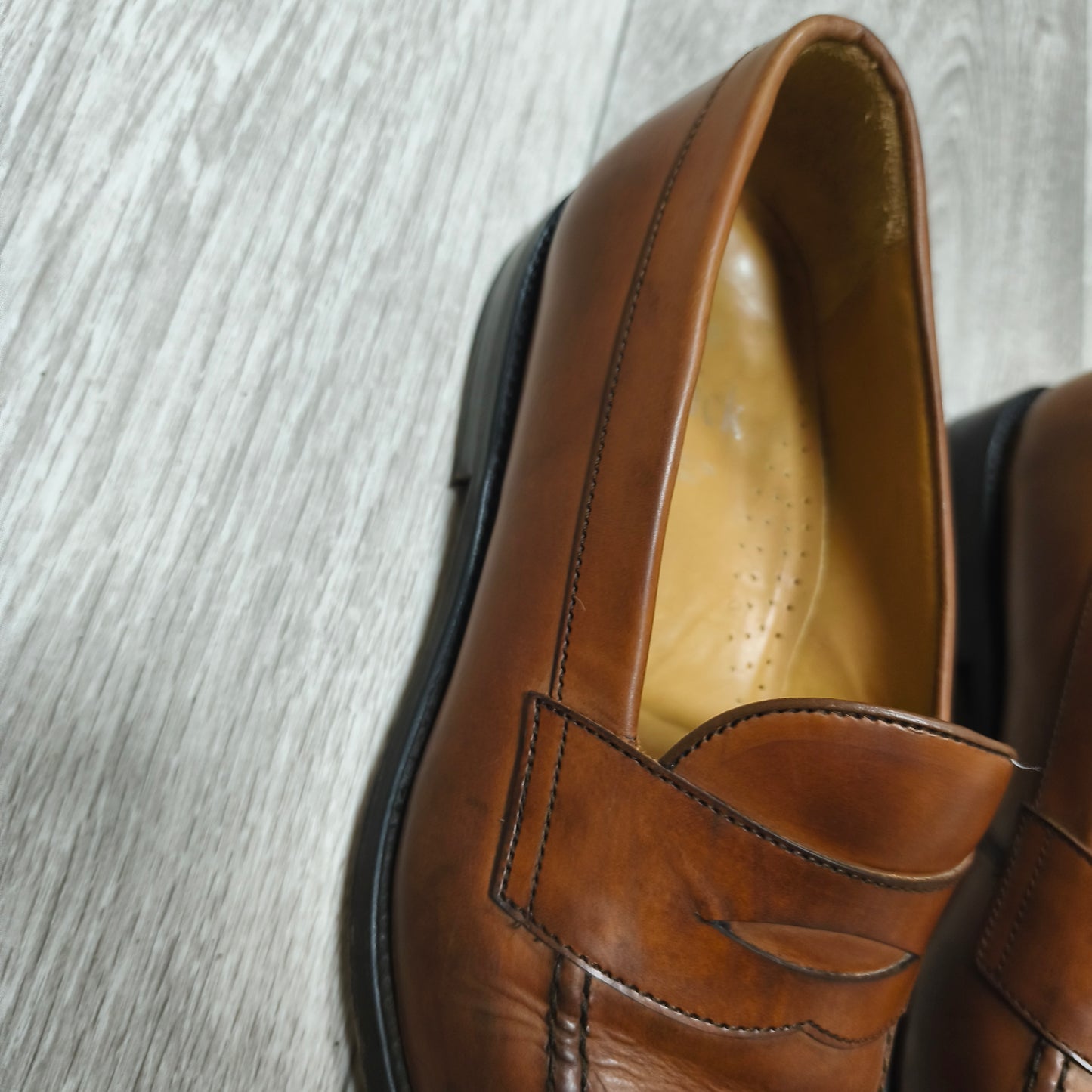 Berwick 1707 Brown Leather Penny Loafers Mens Size UK 7.5 Goodyear Welted Spain
