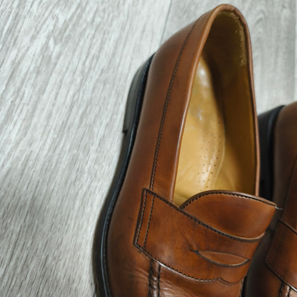 Berwick 1707 Brown Leather Penny Loafers Mens Size UK 7.5 Goodyear Welted Spain