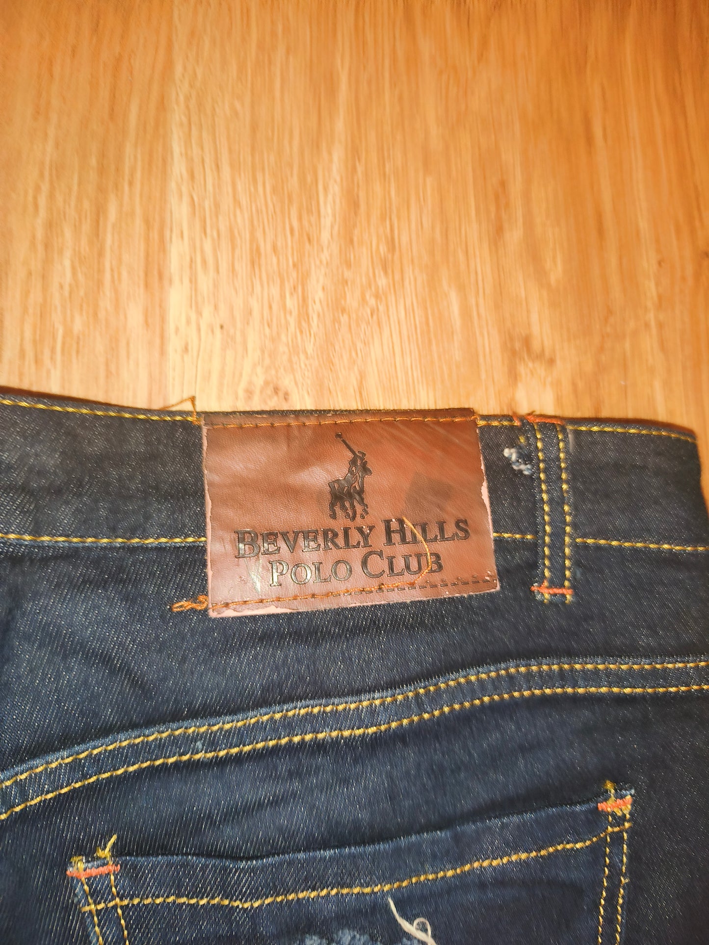 Beverly Hills Polo Club Men’s Dark Wash Distressed Slim Fit Jeans – W34