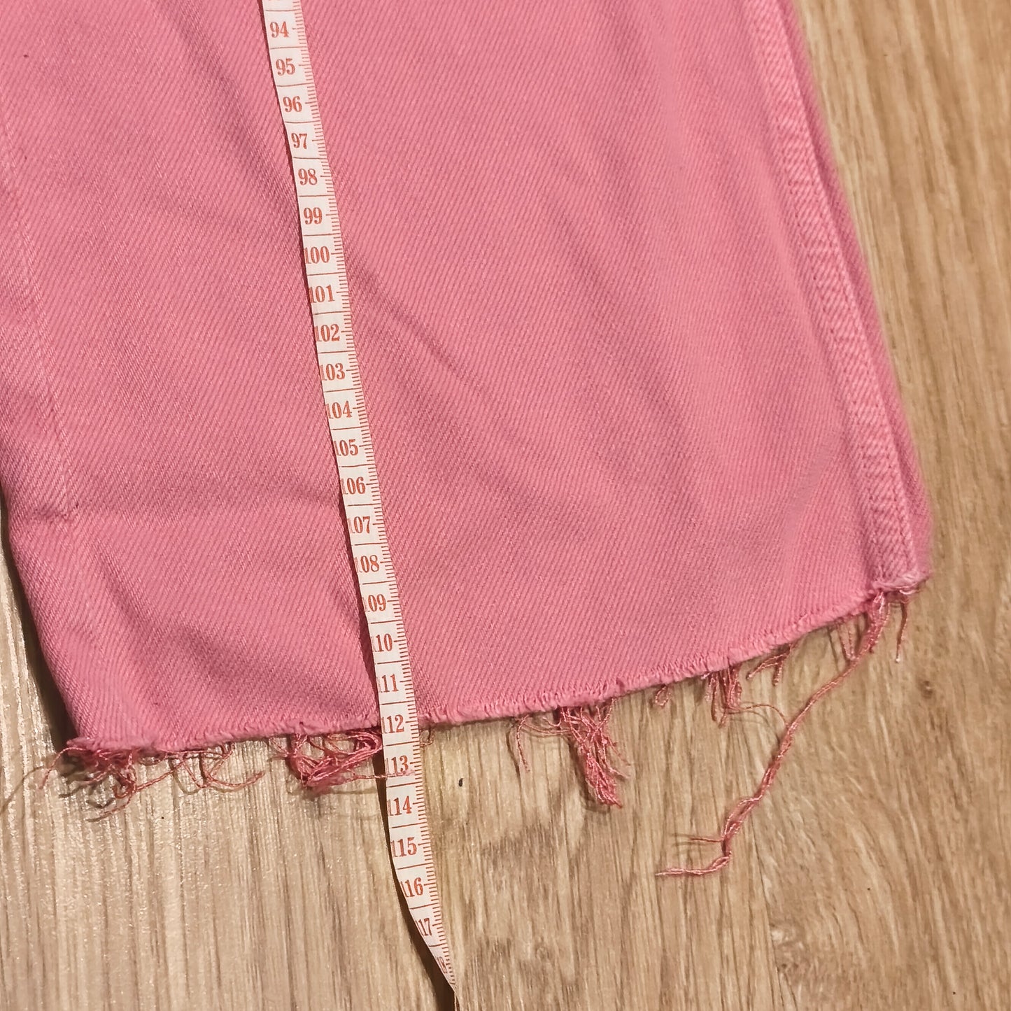 ZARA Pink High Waist Wide Leg Raw Hem Jeans Size EUR 34 US 02 MEX 24