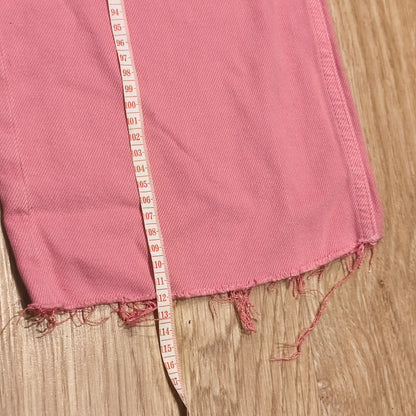 ZARA Pink High Waist Wide Leg Raw Hem Jeans Size EUR 34 US 02 MEX 24