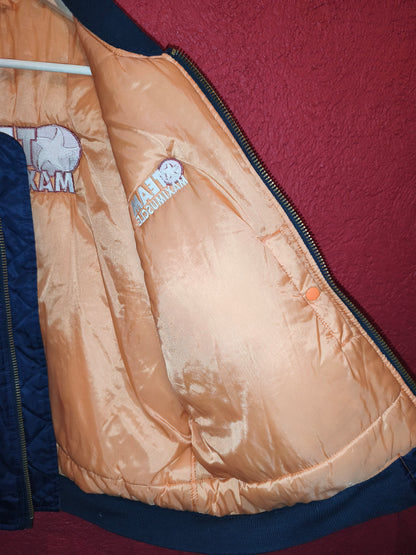 Classic 90s/Y2K bomber jacket featuring bold "Team Maximuscle" chest & back embroidery!